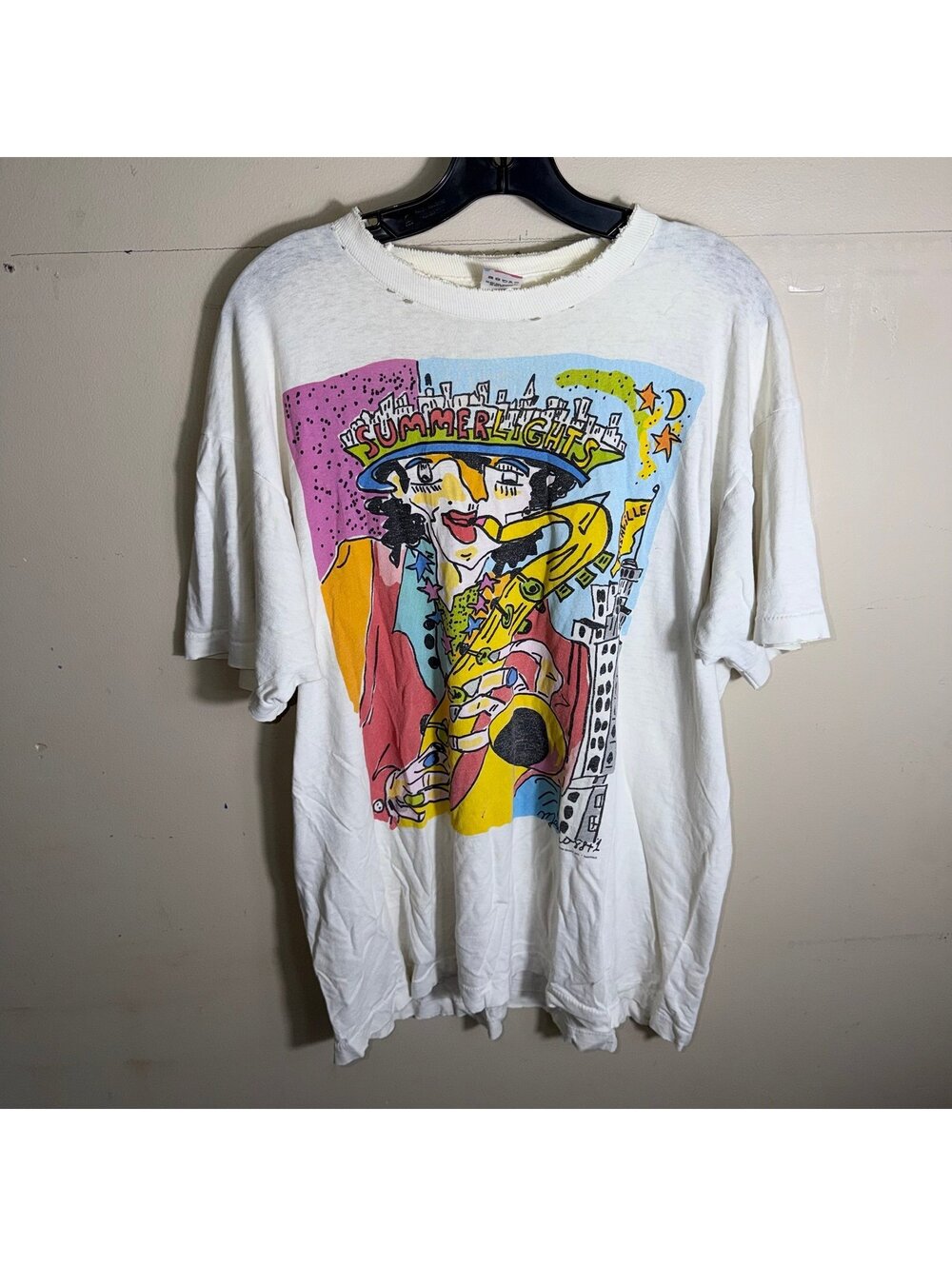 Vintage Myles Maillie Jazz Summer Lights Festival Shirt Single Stitch Mens XL